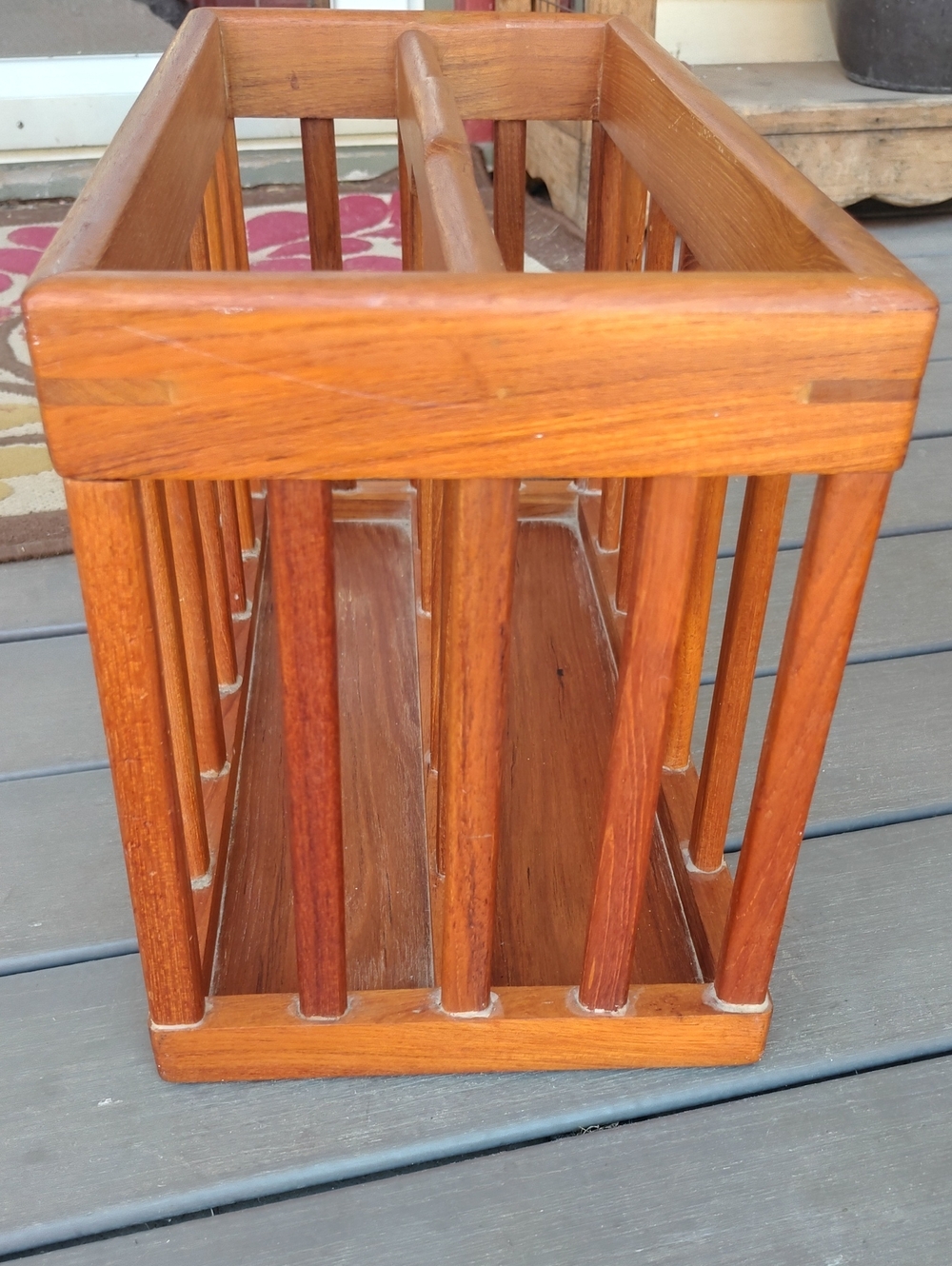Goodwood Teak Vintage Wooden Magazine Or Record Rack